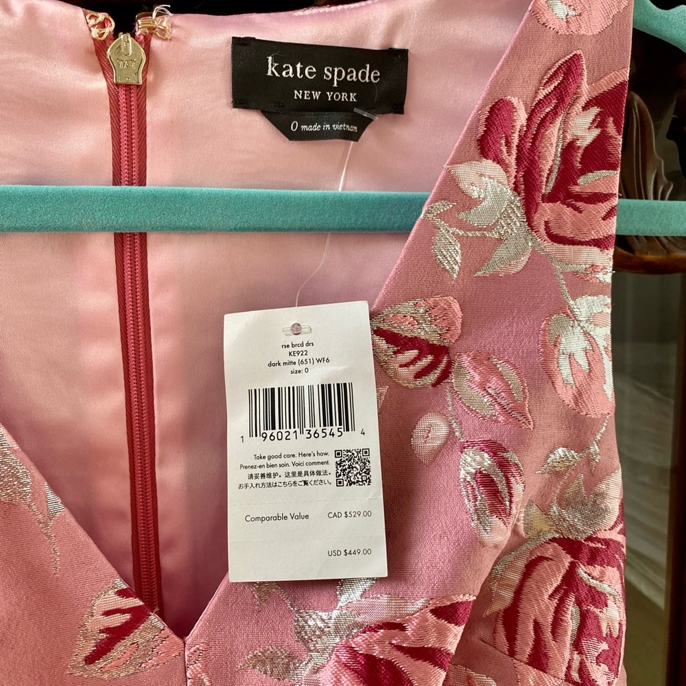 NWT KATE SPADE Rose Brocade Dress - Picture 5 of 6